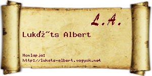 Lukáts Albert névjegykártya