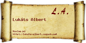 Lukáts Albert névjegykártya