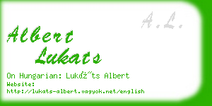 albert lukats business card